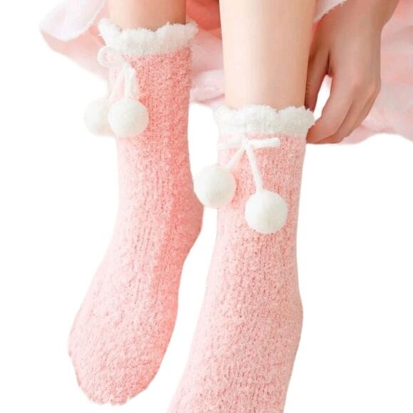Pom Pom Fuzzy Socks - Picture 4 of 5